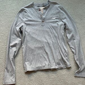 Hollister Heather Gray Henley Top